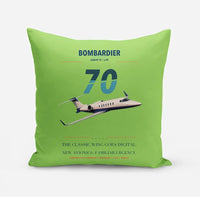 Thumbnail for Bombardier Learjet 70 design on light green pillow