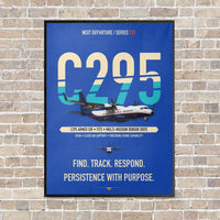Thumbnail for Airbus C295 Armed ISR vertical canvas print - framed - blue background