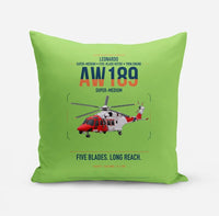 Thumbnail for Leonardo AW189 design on light green pillow