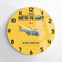 Thumbnail for Leonardo AW101 Merlin HM2 design on yellow no frame wall clock