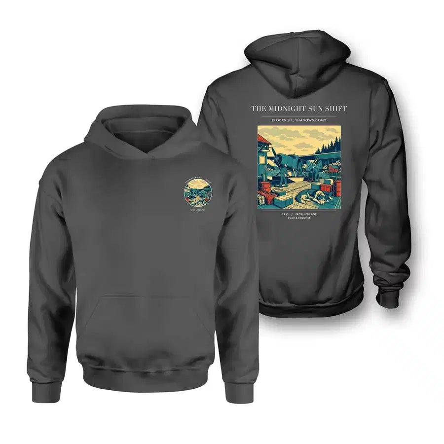 VINTAGE G4284 - The Midnight Sun Shift - Double-Side Hoodie design on darkgray double side