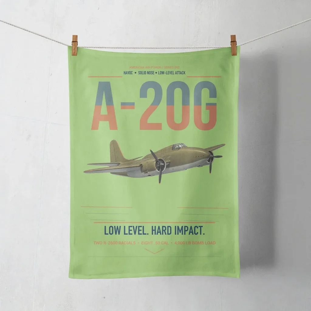 A-20G Havoc design on light green towel