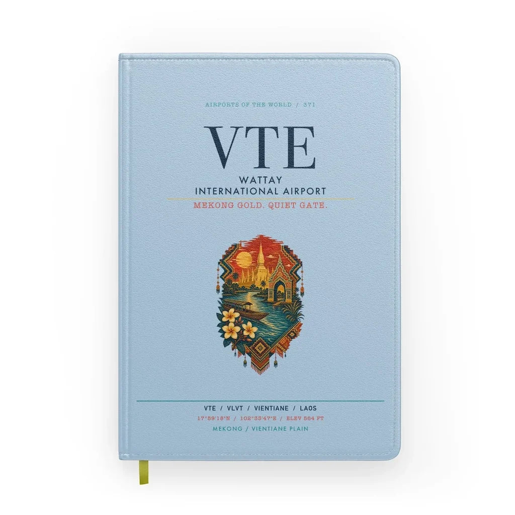 Wattay International Airport Vientiane (VTE) design on light blue notebook