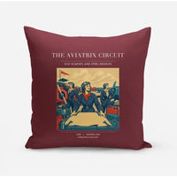 Thumbnail for VINTAGE G4164 - The Aviatrix Circuit - Designed Pillows design on darkred