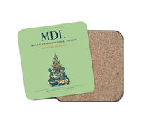 Thumbnail for Mandalay International Airport (MDL) design on light green 1 piece coaster