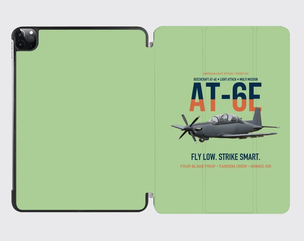 AT-6E Wolverine Light Attack design on light green ipad tablet case