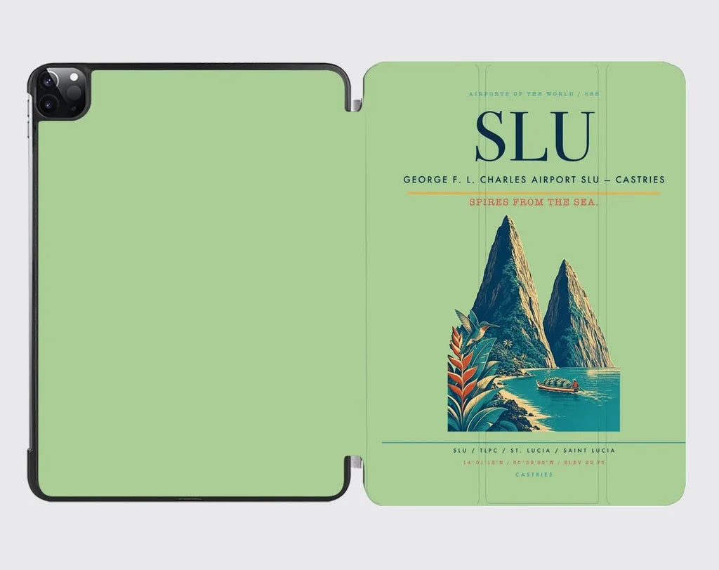 George F. L. Charles Airport (SLU) design on light green ipad tablet case