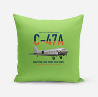 Thumbnail for C-47A Skytrain design on light green pillow