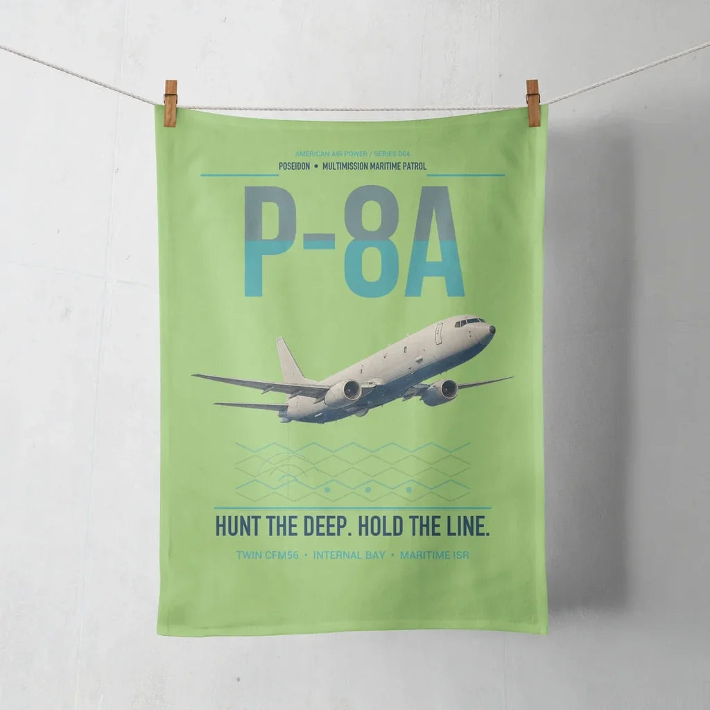 P-8A Poseidon design on light green towel