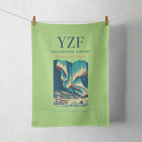 Thumbnail for Yellowknife Airport (YZF) design on light green towel