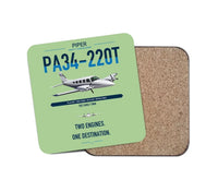 Thumbnail for Piper PA-34-220T Seneca V design on light green 1 piece coaster