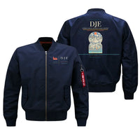 Thumbnail for Djerba-Zarzis International Airport (DJE) design on blue bomber jacket
