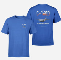 Thumbnail for Transall C-160D design on blue double-side t-shirt, double-side print