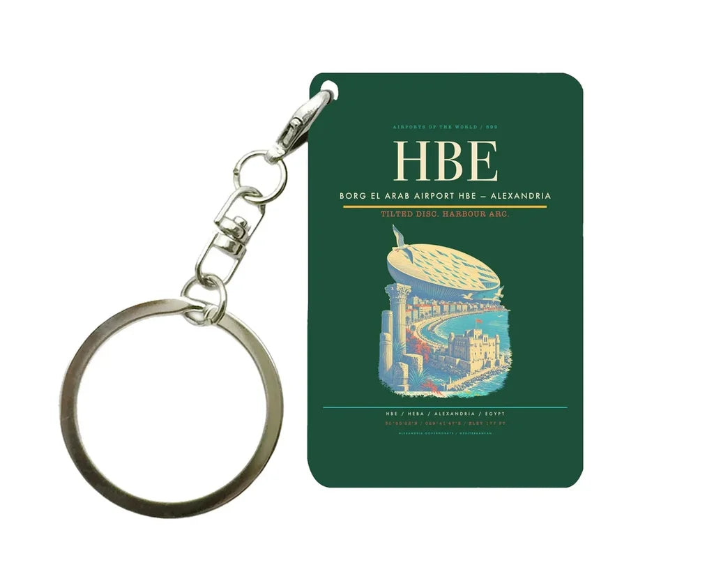 Borg El Arab Airport HBE — Alexandria Key Chain design on dark green key chain