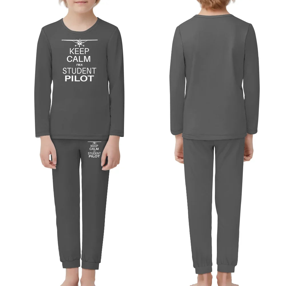 Student Pilot children pajamas - Gray