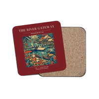 Thumbnail for The River Gateway - Designed Coasters design on dark red 1-piece