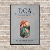 Thumbnail for Ronald Reagan Washington National Airport DCA vertical canvas print - framed - light gray background