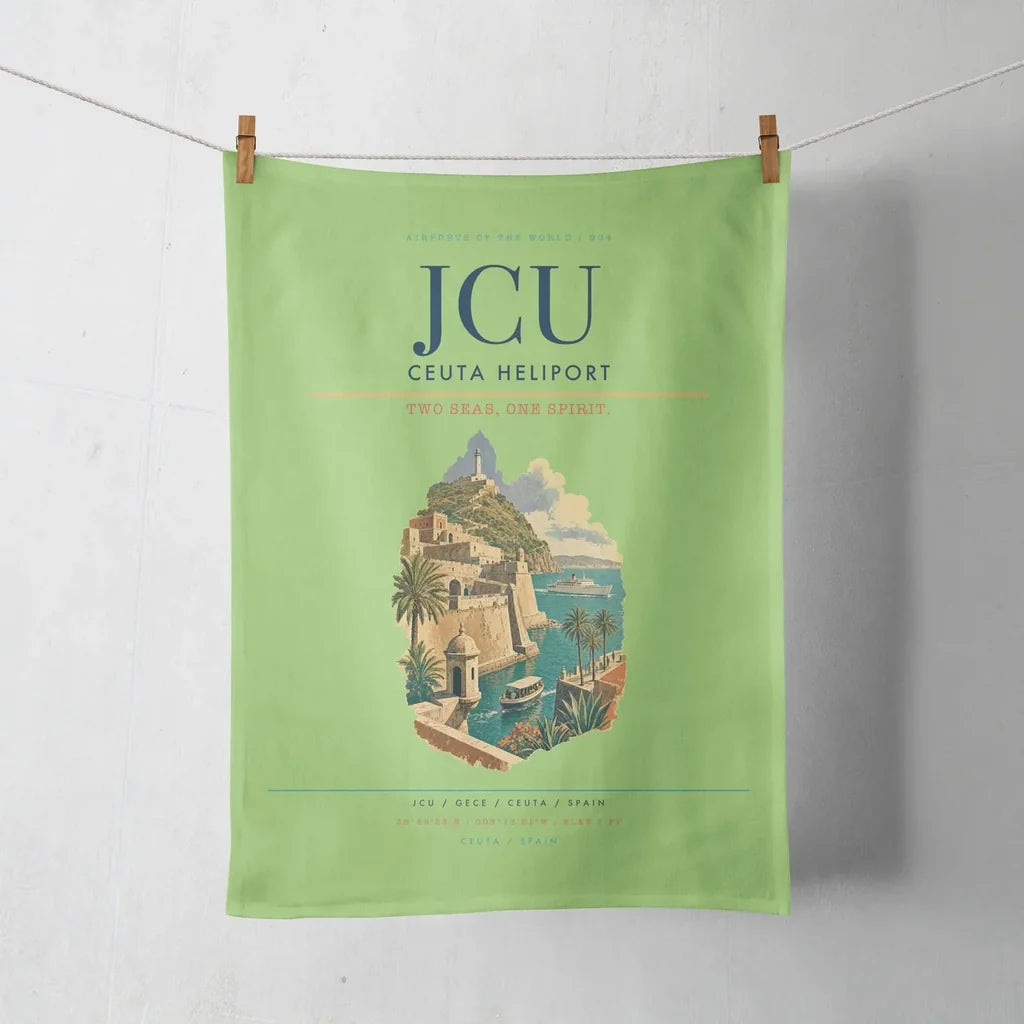 Ceuta Heliport (JCU) design on light green towel