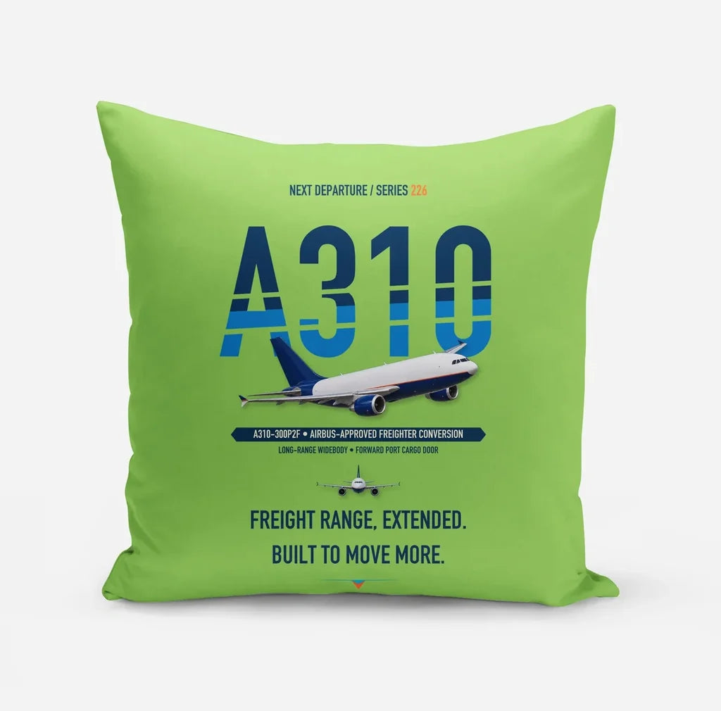 Airbus A310-300P2F design on light green pillow
