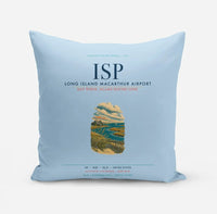 Thumbnail for Long Island MacArthur Airport (ISP) design on light blue pillow