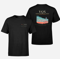 Thumbnail for Gander International Airport (YQX) design printed on black double-side t-shirt