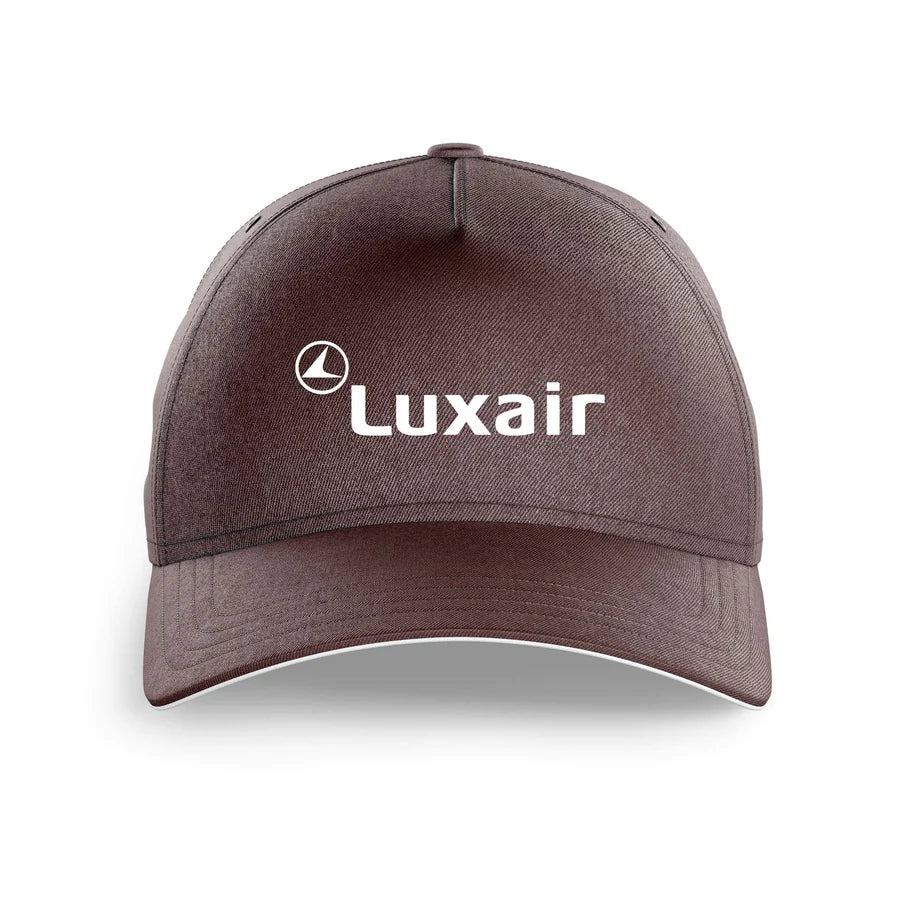 Luxair logo printed on brown cap