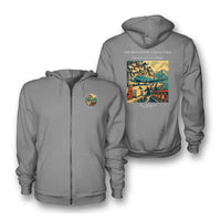Thumbnail for VINTAGE G4341 - The Monastery Ledge Strip - Premium Zipped Hoodie design on gray