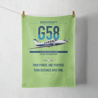 Thumbnail for Beechcraft Baron G58 design on light green towel