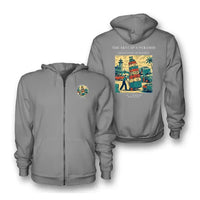 Thumbnail for VINTAGE G4379 - The Skycap's Pyramid - Premium Zipped Hoodie design on gray