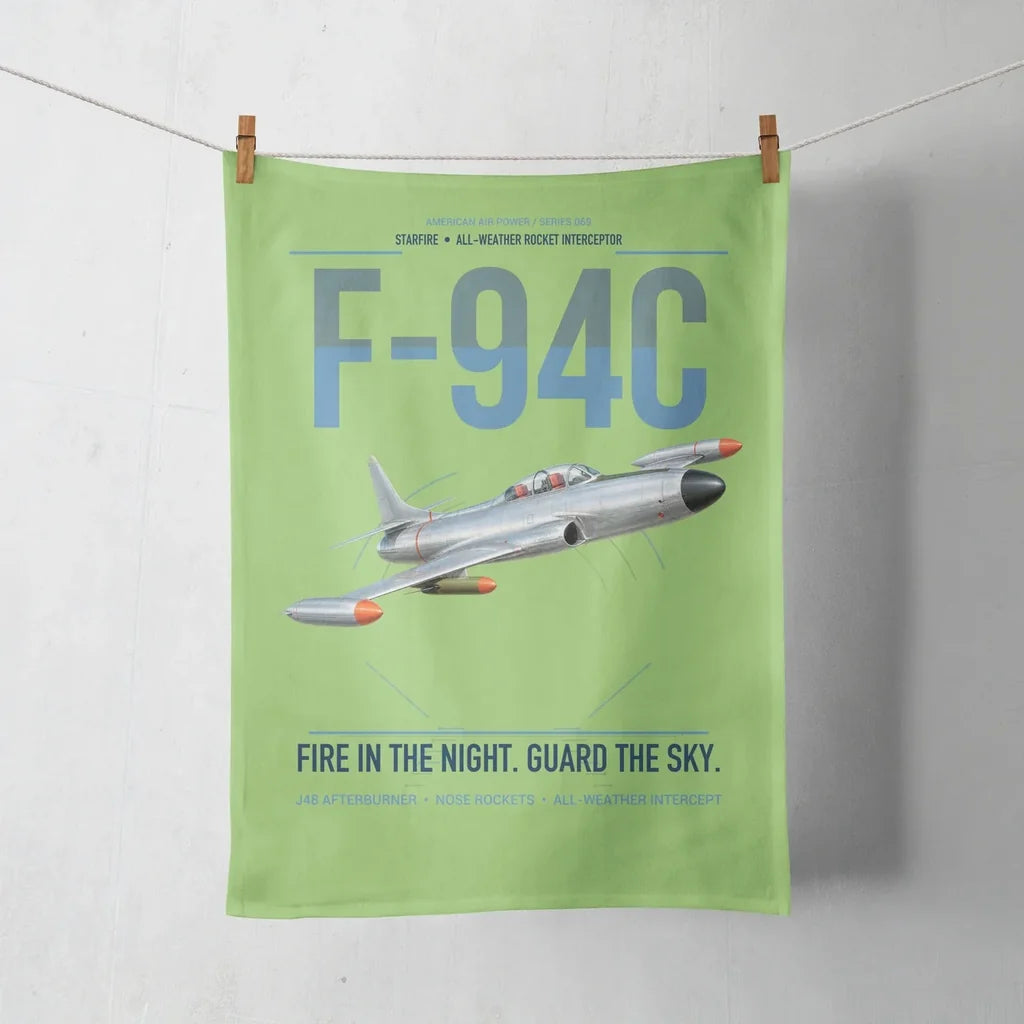 F-94C Starfire design on light green towel