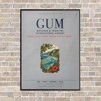 Thumbnail for Antonio B. Won Pat International Airport GUM vertical canvas print - framed - light gray background