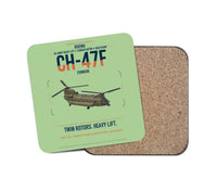 Thumbnail for Boeing CH-47F Chinook design on light green 1 piece coaster