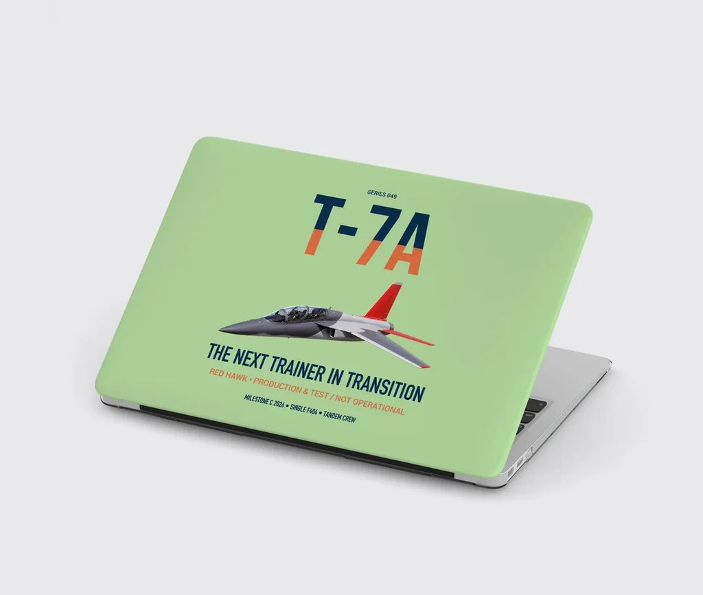 T-7A Red Hawk design on light green MacBook case