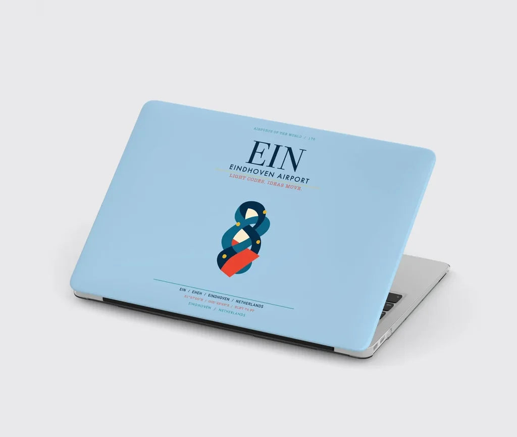 Eindhoven Airport (EIN) design on light blue MacBook case
