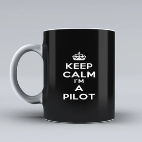 Keep Calm I'm a Pilot Ceramic White Mugs