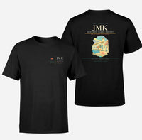 Thumbnail for Mykonos Island Airport (JMK) design printed on black double-side t-shirt