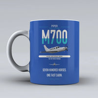 Thumbnail for Piper M700 Fury design on blue ceramic mug, double-side print