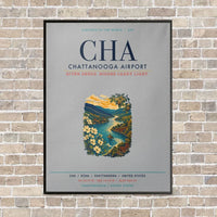 Thumbnail for Chattanooga Airport CHA vertical canvas print - framed - light gray background