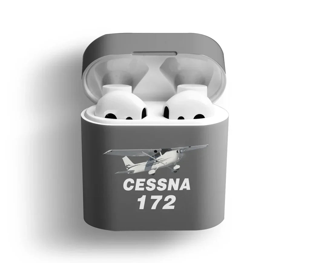 The Cessna 172 AirPods plastic case - Dark Gray