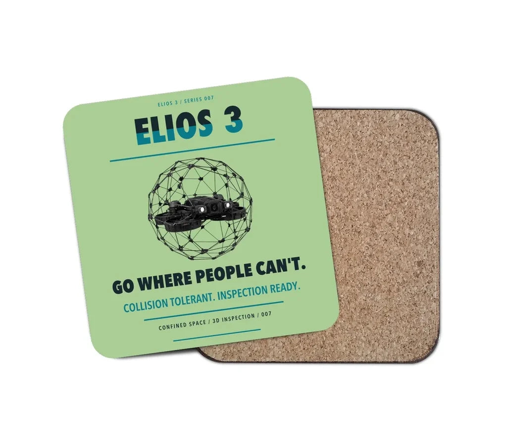 Flyability Elios 3 design on light green 1 piece coaster