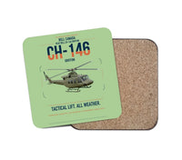Thumbnail for Bell Canada CH-146 Griffon design on light green 1 piece coaster