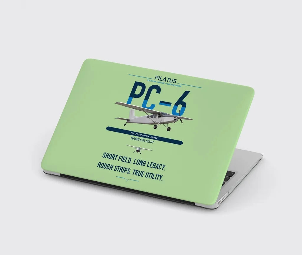 Pilatus PC-6 Porter design on light green MacBook case