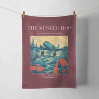Thumbnail for VINTAGE G4282 - The Muskeg Hop - Designed Towels design on darkred