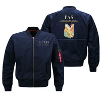 Thumbnail for Paros National Airport (PAS) design on blue bomber jacket