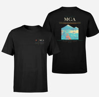 Thumbnail for Augusto C. Sandino International Airport (MGA) design printed on black double-side t-shirt