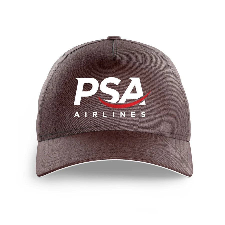 PSA Airlines logo printed on brown cap