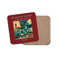 Thumbnail for The Morning Oil Drip - Designed Coasters design on dark red 1-piece