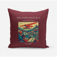 Thumbnail for VINTAGE G4415 - The Gold Assay Run - Designed Pillows design on darkred