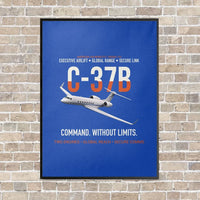 Thumbnail for C-37B Global Command Link vertical canvas print - framed - blue background