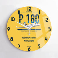 Thumbnail for Piaggio P.180 Avanti EVO design on yellow no frame wall clock